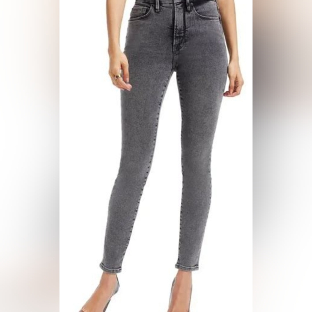 Good American Gray Ankle Cropped Jeans Slim Fit